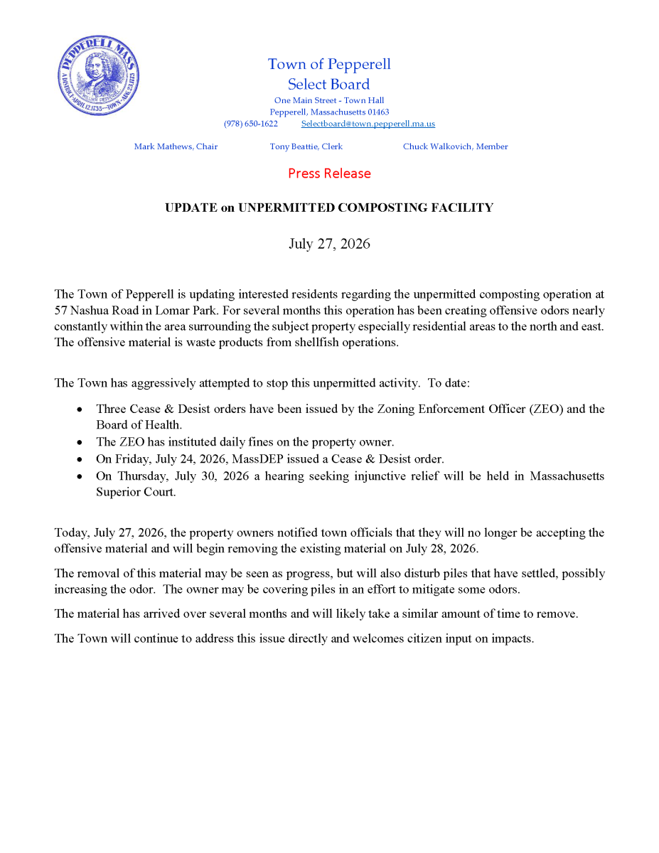 pepperell press release