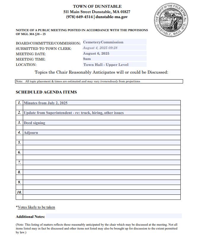 Meeting Agenda