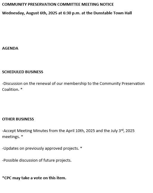Meeting Agenda
