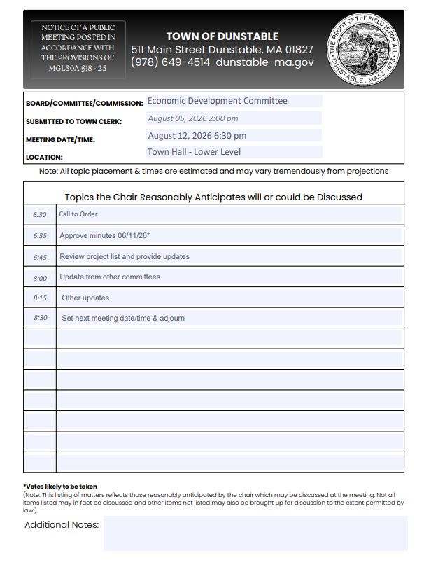 Meeting Agenda