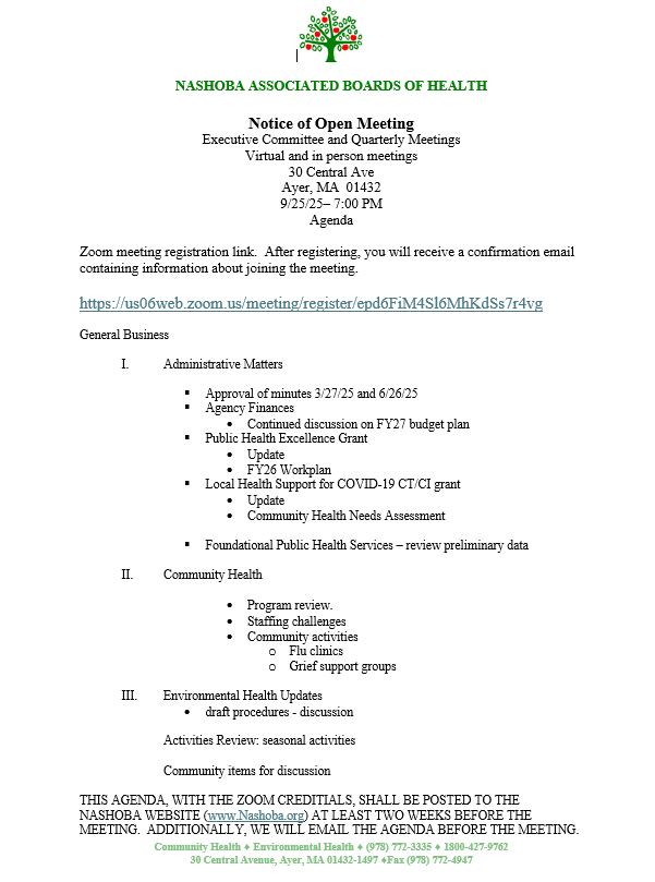 Meeting Agenda