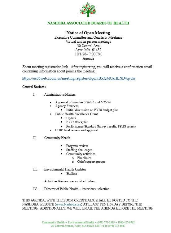 Meeting Agenda