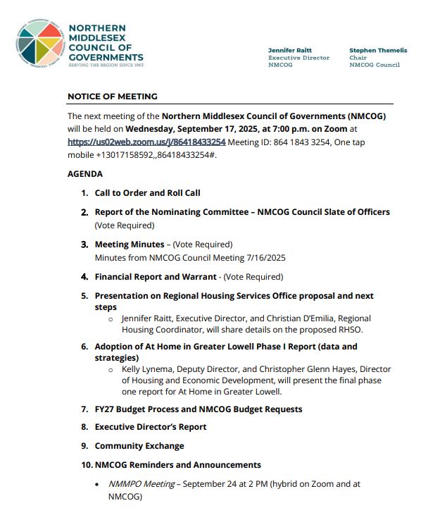 Meeting Agenda