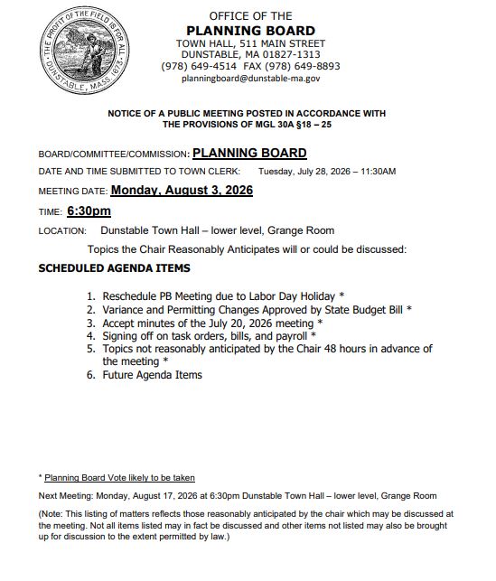 Meeting Agenda