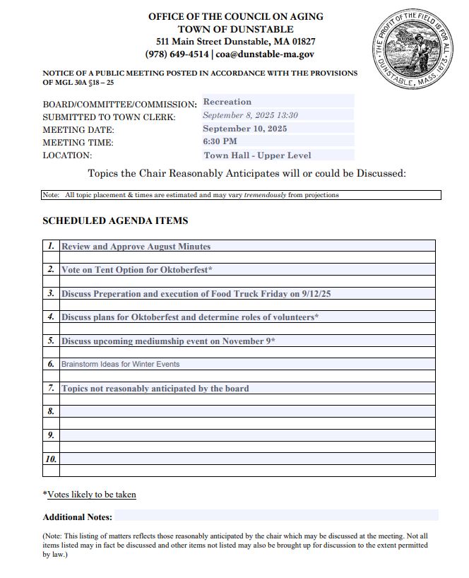Meeting Agenda