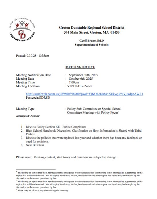 Meeting Agenda