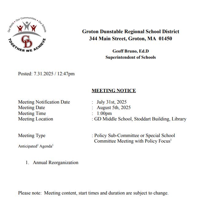 Meeting Agenda