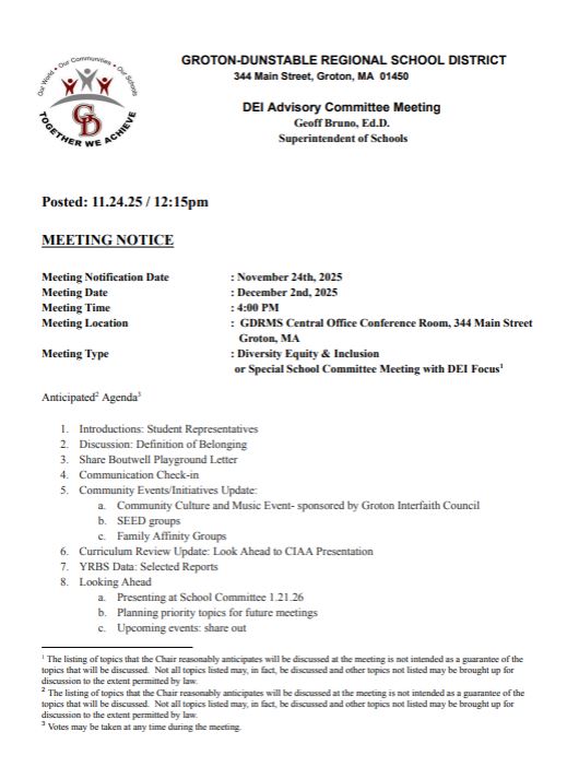 Meeting Agenda