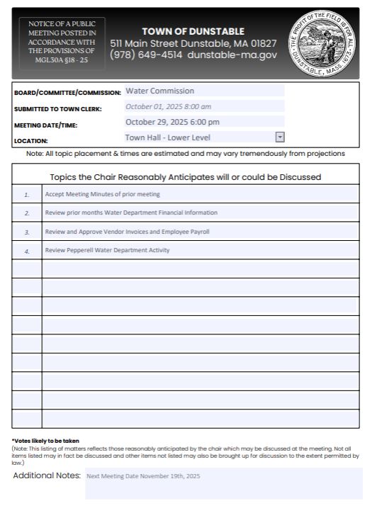 Meeting Agenda