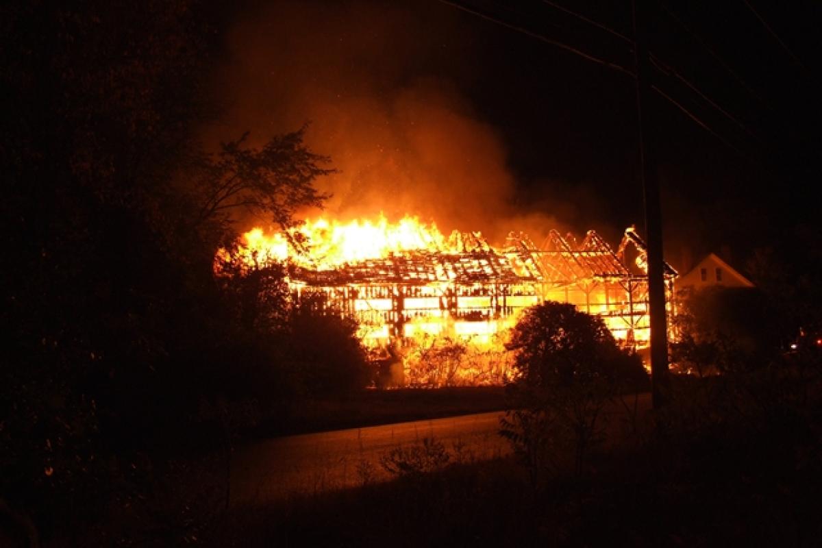 Barn Fire, Pond Street Dunstable MA