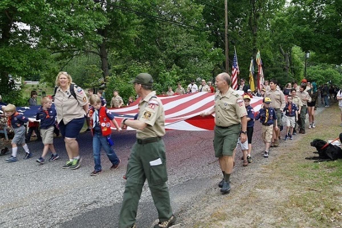 Memorial Day Parade - Boy Scouts and American Flag