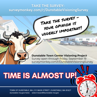 picture of cow with the words time is almost up