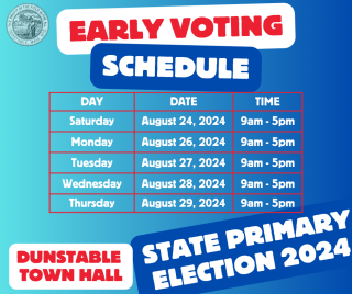 Early Voting Schedule for 2024 State Primary Election | Dunstable MA