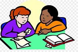 Two peers studying