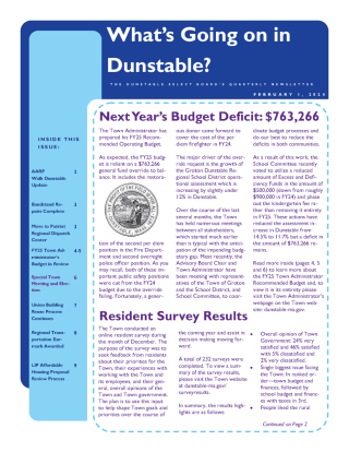 what's going on in dunstable newsletter