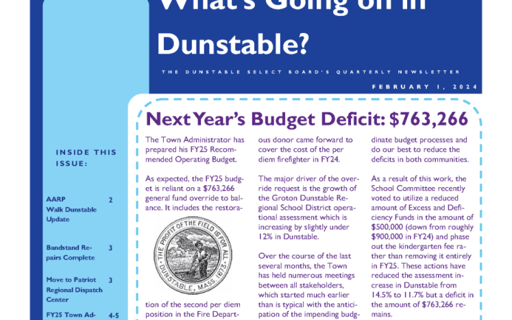 what's going on in dunstable newsletter