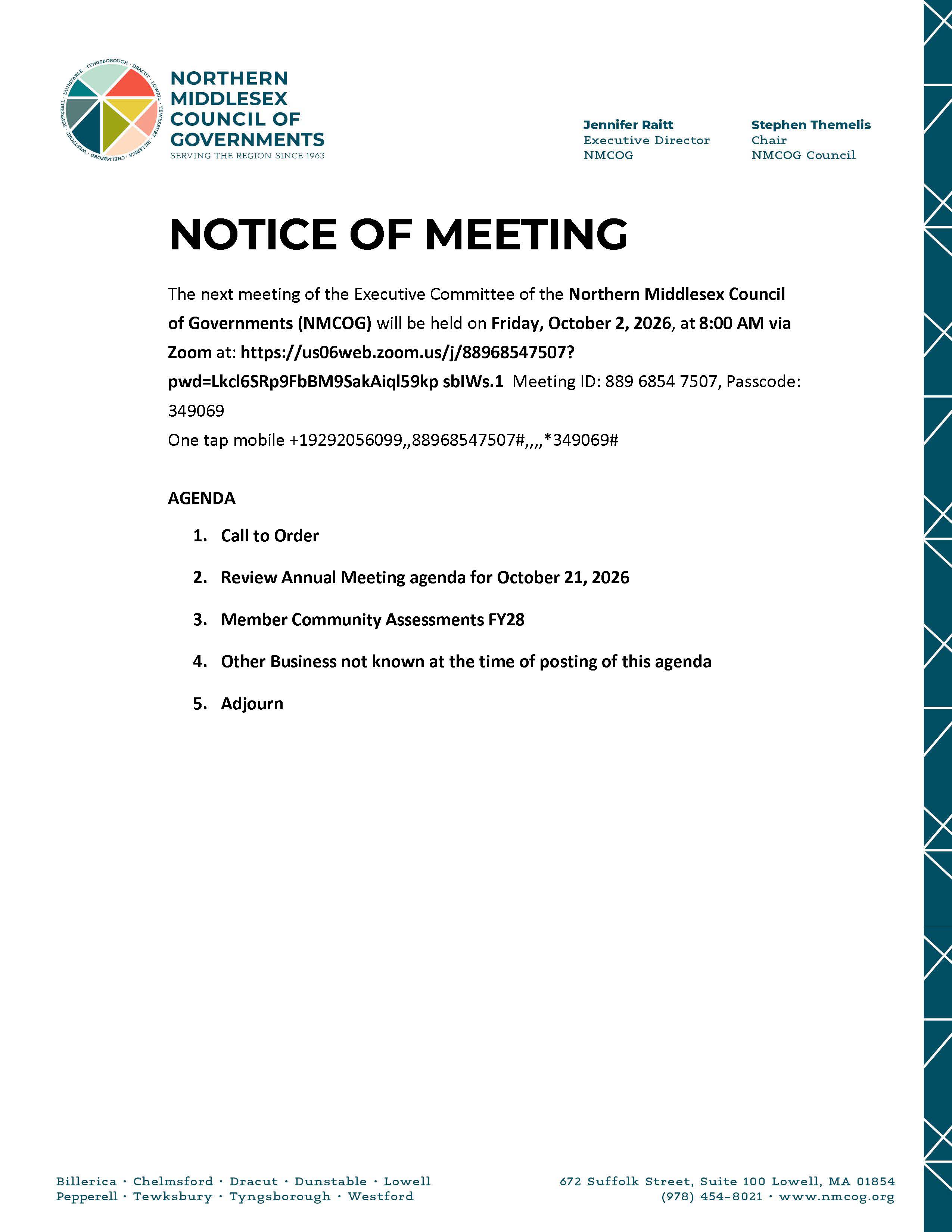 NMCOG Executive Committee Meeting Agenda